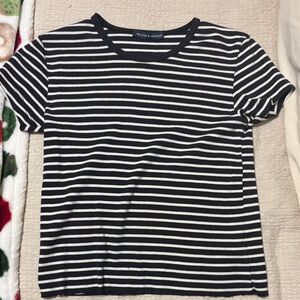 Brandy Melville Navy and White Striped Top
